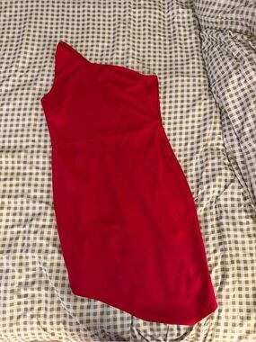Red One-Shoulder Bodycon Dress
